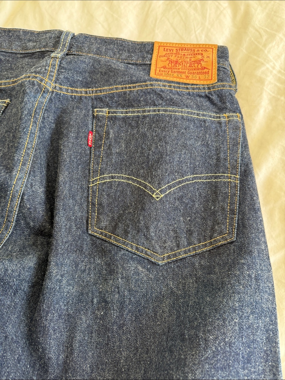Levi’s 501Z XX Men's Dark Blue Casual Straight-Leg Jeans,Rare 36 X32 Mint - Picture 4 of 7